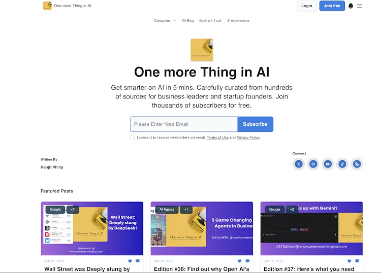 One More Thing in AI
